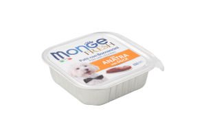 Корм консервований повнораціонний для дорослих собак з качкою Fresh Monge лоток 100г