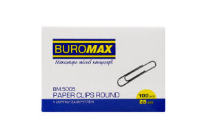Скрепки заокруглені 28мм №BM.5005 Buromax 100шт