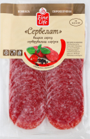 Ковбаса нарізка Сервелат Fine Life с/к в/с в/у 80г