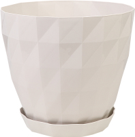 Вазон д/квітів Кристал 3,25л бежевий з підставкою Серінова