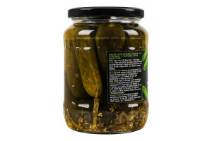 Огірки мариновані слабокислі стерилізовані 6-9см Преміум Natur Bravo в/ґ c/б 670г