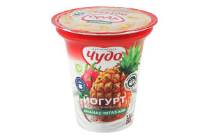 Йогурт 2.5% с наполнителем фруктовым Ананас-питахайя Чудо ст 240г