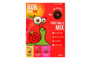Набор конфет фруктовых и фруктово-ягодных Fruit rolls mix Bob Snail к/у 420г