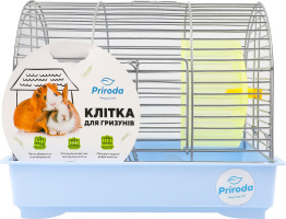 Клітка д/гризунів Фаворит блакитна хром з колесом 30*20*24см Природа