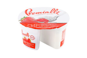 Сир кисломолочний з полуницею зернистий 7% 150г Преміалле