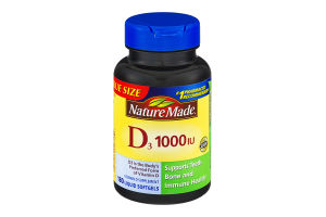 Nature Made D3 1000IU Vitamin D Supplement Liquid Softgels - 180 CT