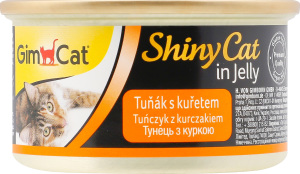 Корм консервований для котів всіх порід Тунець з курчам Shiny Cat GimCat з/б 70г
