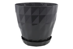 Вазон д/квітів Кристал 3,25л антрацит з підставкою Серінова