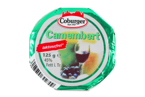 Сир 45% безлактозний Камамбер Coburger м/у 125г
