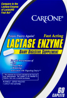 CareOne Lactase Enzyme Dairy Digestive Supplement Caplets - 60 CT