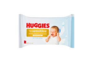 Салфетки влажные детские Sensitive Extra care Huggies 48шт