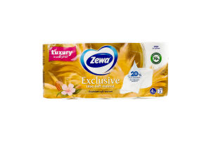 Папір туалетний 4-х шаровий Almond Ultra soft Exclusive Zewa 8шт