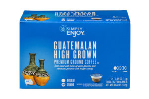 Simply Enjoy Premium Ground Coffee Pods Guatemalan High Grown - 12 CT
