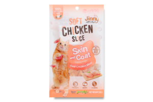 Ласощі д/котів М'які курячі слайси 30г Jinny