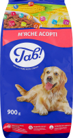 Корм сухий повнораціонний для дорослих собак з м'ясним асорті Гав! м/у 900г