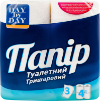 Бумага туалетная 3-х слойная Day by Day 4шт