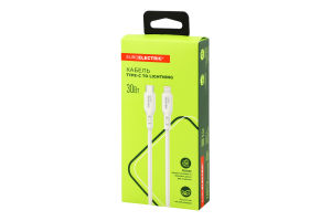 Кабель д/смартфону білий Type-C-Lightning 30W 3A 1м Euroelectric