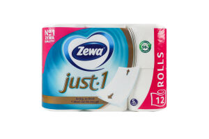 Папір туалетний 5-ти шаровий 71 лист Just 1 Zewa 12шт