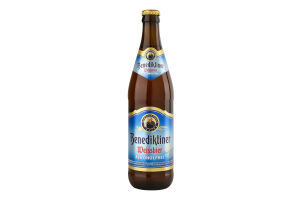 Пиво 0.5л 0.5% безалкогольное светлое нефильтрованное Weissbier Benediktiner бут