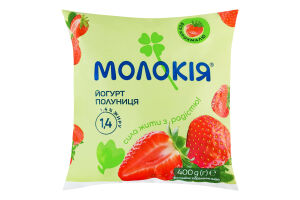 Йогурт 1.4% питний Полуниця Молокія м/у 400г