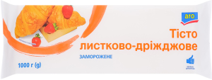Тесто замороженное листово-дрожжевое aro м/у 1кг