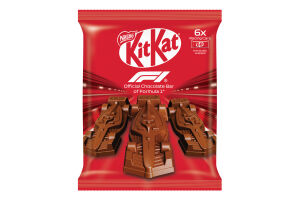 Шоколад молочний з начинкою з какао, рисовими кріспами, печивом та шматочками вафель Racing cars Kit Kat м/у 6х11г