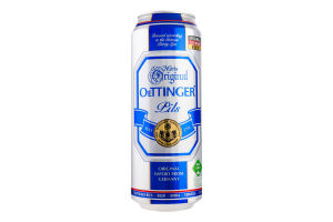 Пиво 0.5л 4.7% світле фільтроване пастеризоване Pils Oettinger з/б