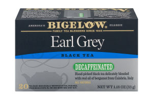 Bigelow Earl Grey Black Tea Decaffeinated - 20 CT