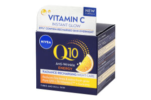 Крем ночной против морщин Восстановление сияния Q10 Энергия Nivea 50мл