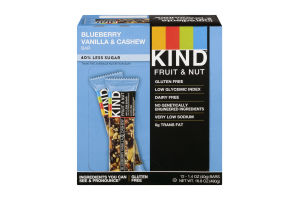 KIND Fruit & Nut Bar Blueberry Vanilla & Cashew - 12 CT
