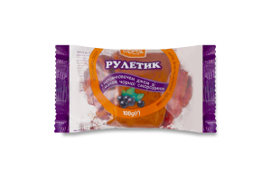 Рулетик з наповнювачем джем зі смаком чорної смородини Рум'янець м/у 100г