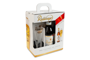 Набір подарунковий Пиво 5х0.33л 4.8% світле фільтроване пастеризоване + бокал 0.2л Radeberger к/у