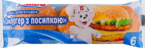 Булочка бутербродна Гамбургер з посипкою Bimbo м/у 6х55г