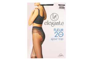 Колготки жіночі Elegante Fleur Ajour top 20den 3 nero