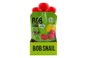 Пюре фруктово-ягодное для детей от 6мес гомогенизированное Яблоко-малина Baby Bob Snail д/п 90г