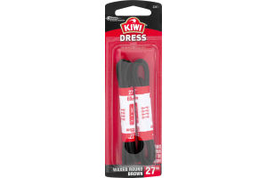 Kiwi Dress Laces Waxed Round Brown 27" - 2 Pair