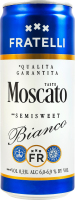 Напиток винный 0.33л 6-6.9% белый полусладкий слабоалкогольный газированный Бьянко Москато Fratelli ж/б