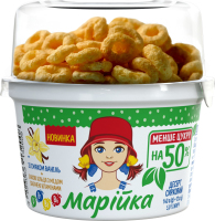 Десерт сирковий 5% + злакові кільця з медом збагачені вітамінами Ваніль Менше цукру Марійка ст 140г