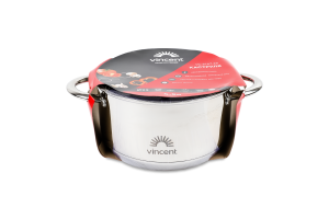 Каструля 4,5л з корозійностійкої сталі з кришкою артVC-3167-22 Вінсент