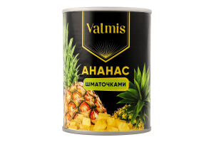 Ананас шматочки в сиропі 565г ж/б з ключем Valmis