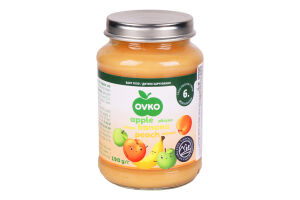 Пюре Ovko яблучне з бананами і персиками
