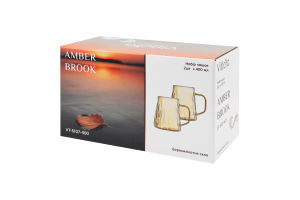 Чашка Amber Brook 400мл боросилікатне скло 2шт Vittora