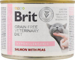Корм д/котів Гіпоалергенік при харчовій алергії 200г ж/б Бріт ВетДієтс