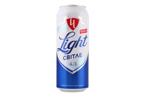 Пиво 0.5л 4.3% светлое пастеризованное Light Чернігівське ж/б