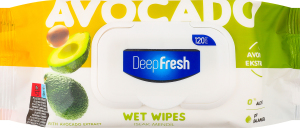 Серветки вологі Avocado 120шт з клапаном Deep Fresh