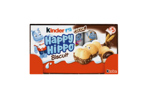 Вафля хрустящая с молочной и какао начинкой Happy hippo Biscuit Kinder к/у 5х20.7г