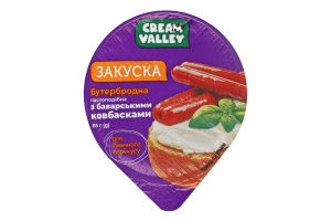 Закуска бутербродная пастообразная С баварскими колбасками Cream Valley ст 85г