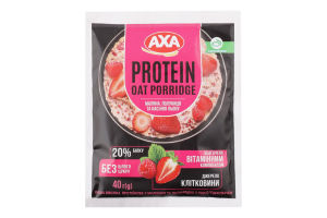 Каша вівсяна протеїнова з малиною та полуницею з підсолоджувачами Axa м/у 40г