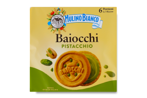 Печиво-сендвіч пісочне з фісташковим кремом Baiocchi Mulino Bianco м/у 6х28г