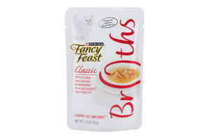 Purina Fancy Feast Broths Classic with Tuna Anchovies & Whitefish Gourmet Cat Complement